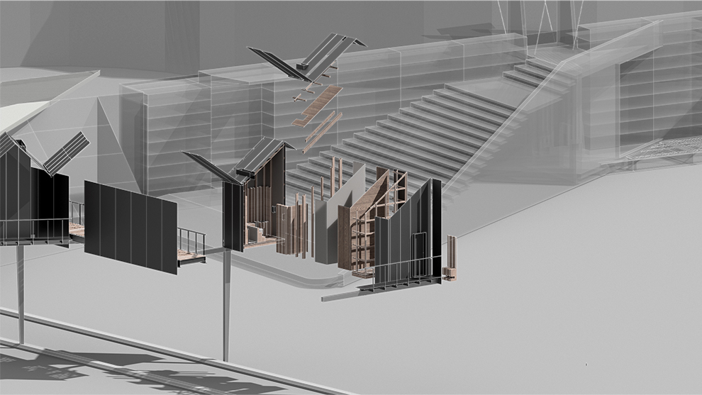 The Bather - exploded isometric