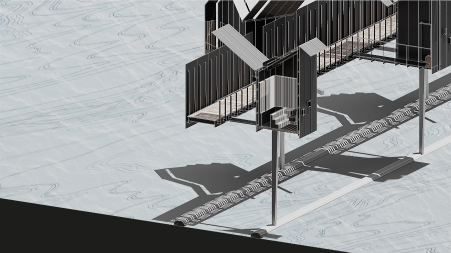 The Bather - sectional isometric
